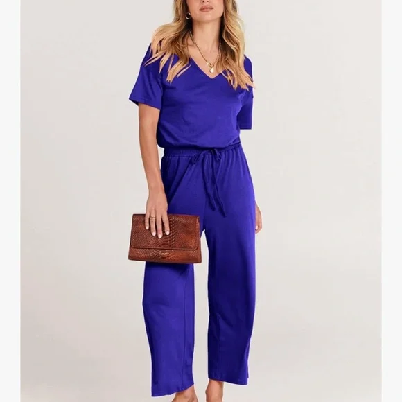 Elegant Royal Blue Jumpsuit, size Medium - Picture 3 of 13